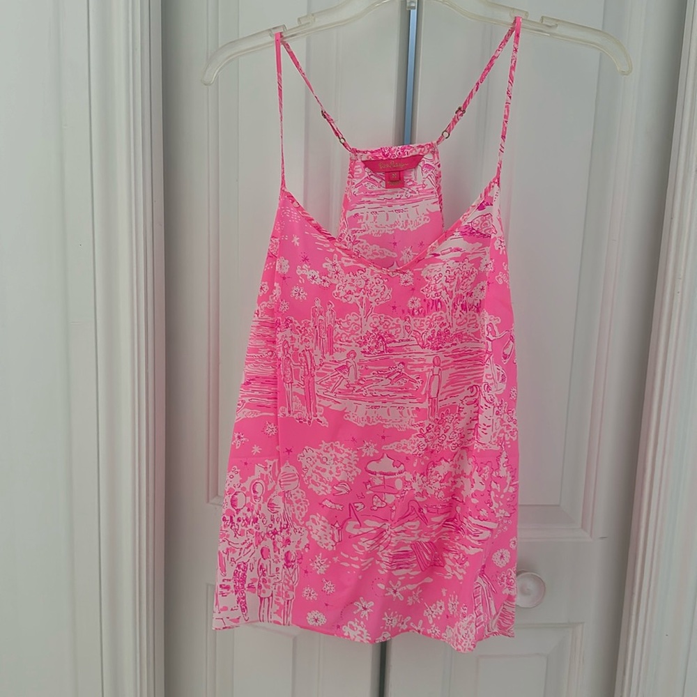 Lilly Pulitzer Silk Pink Racerback tank top
